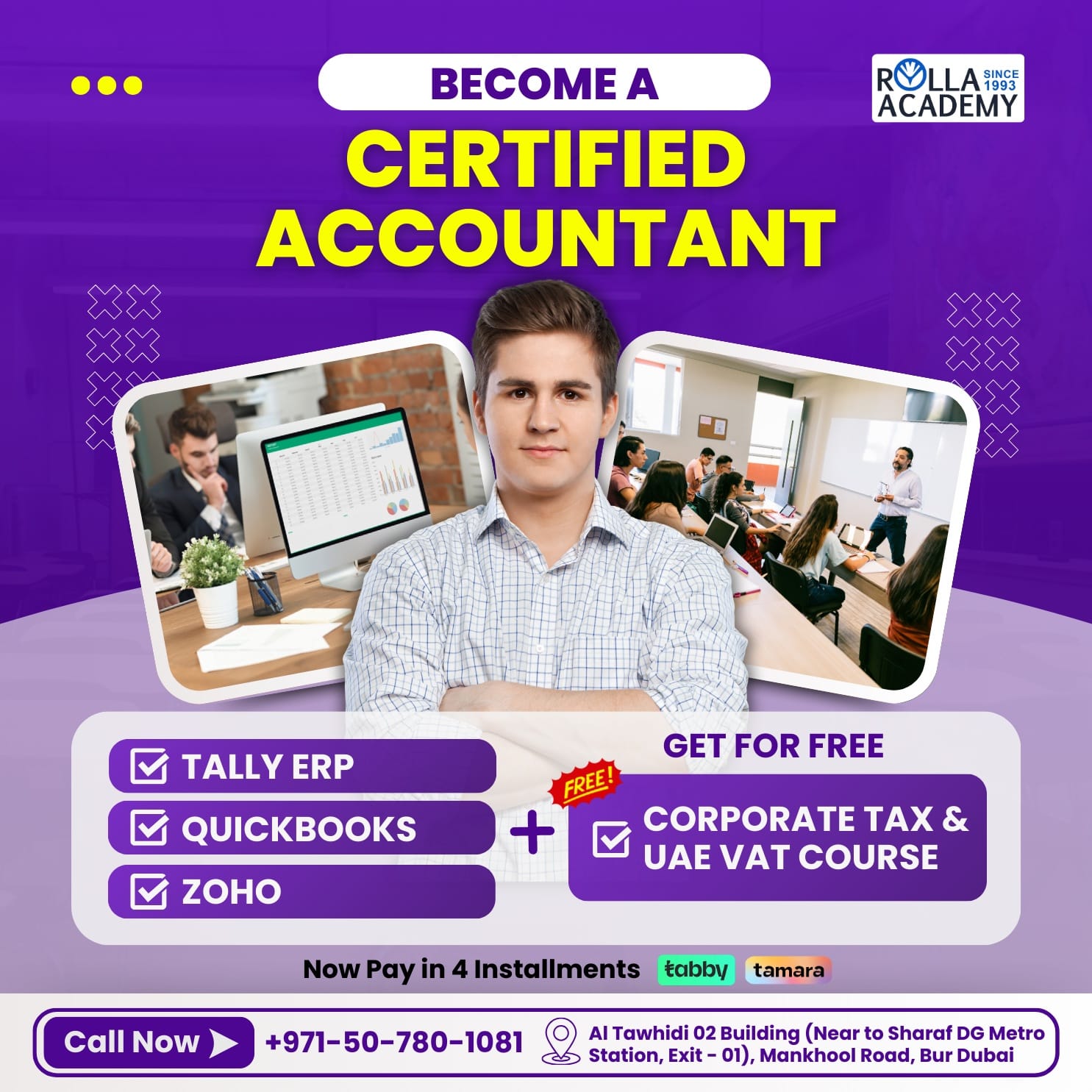 Accounting course Dubai tally, QuickBooks Zoho, corporate tax, UAE VAT